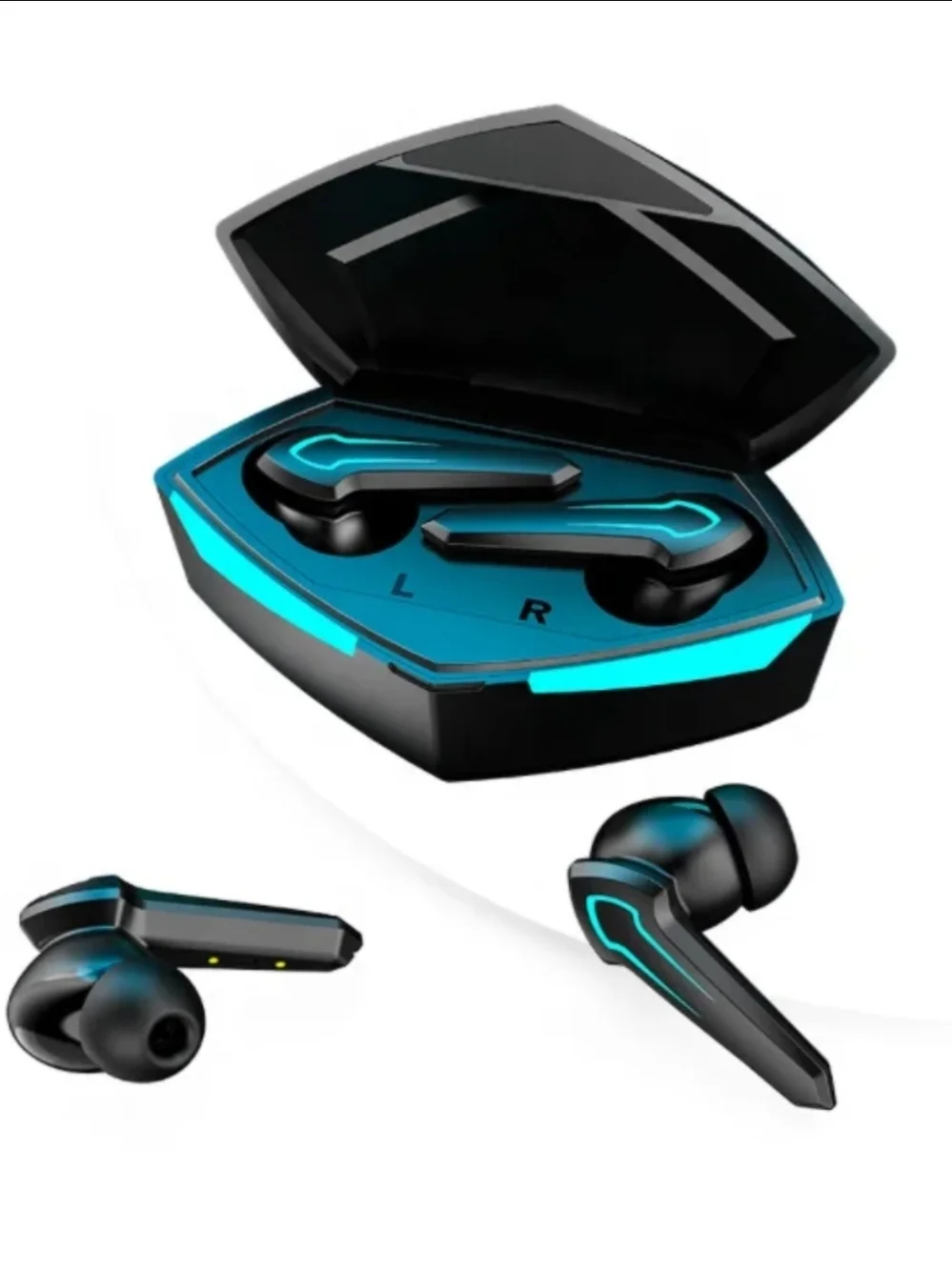Wireless Bluetooth Earbuds with LED Charging Case - Black